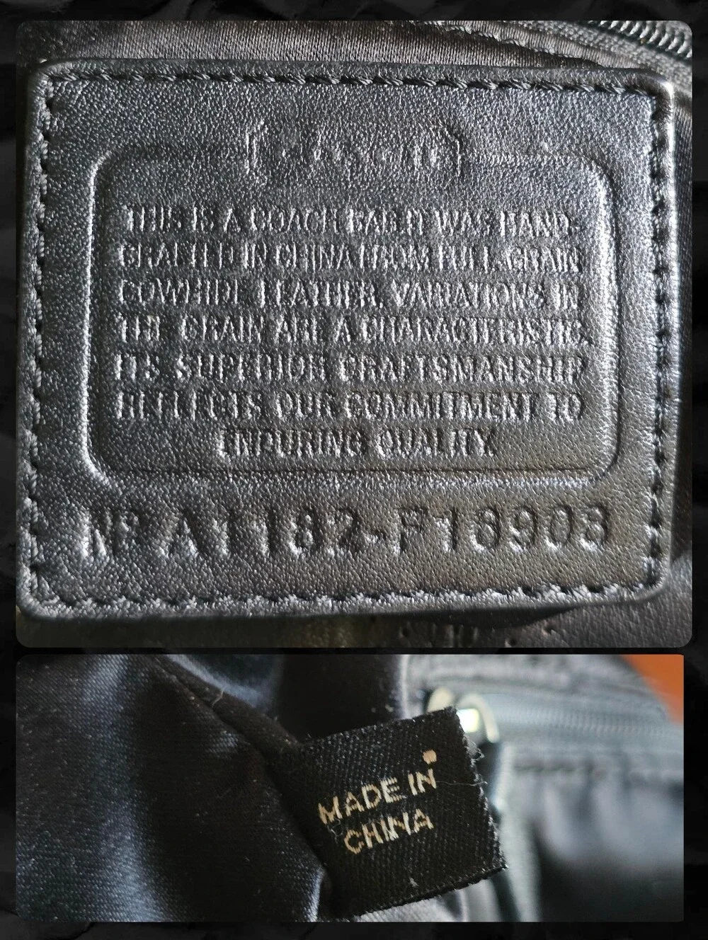 Coach F16908 Brooke Convertible Duffle Black Signature Perforated Leather Bag